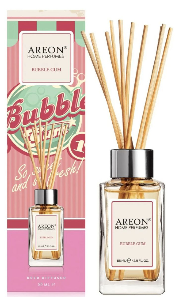 Ароматизатор для дома AREON Home Perfume Sticks 85 ml Bubble Gum (диффузор с деревянными палочками)  #1
