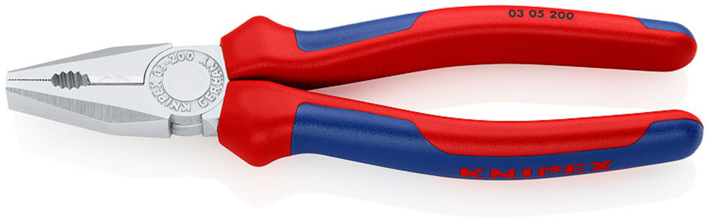 Плоскогубцы комбинированные, 200 мм, хром, 2-комп ручки KNIPEX KN-0305200  #1