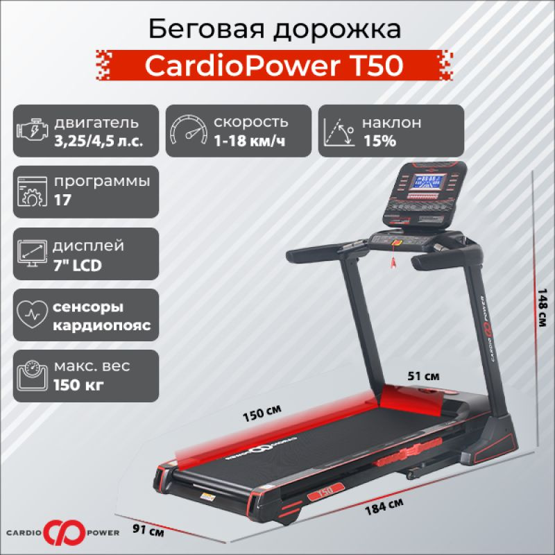 Беговая дорожка CardioPower T50 #1