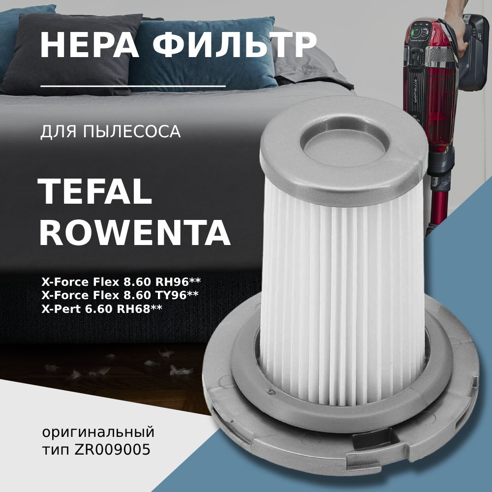 HEPA фильтр гофрированный для беспроводных пылесосов Tefal, Rowenta X-Force Flex 8.60 RH96** / TY96** #1