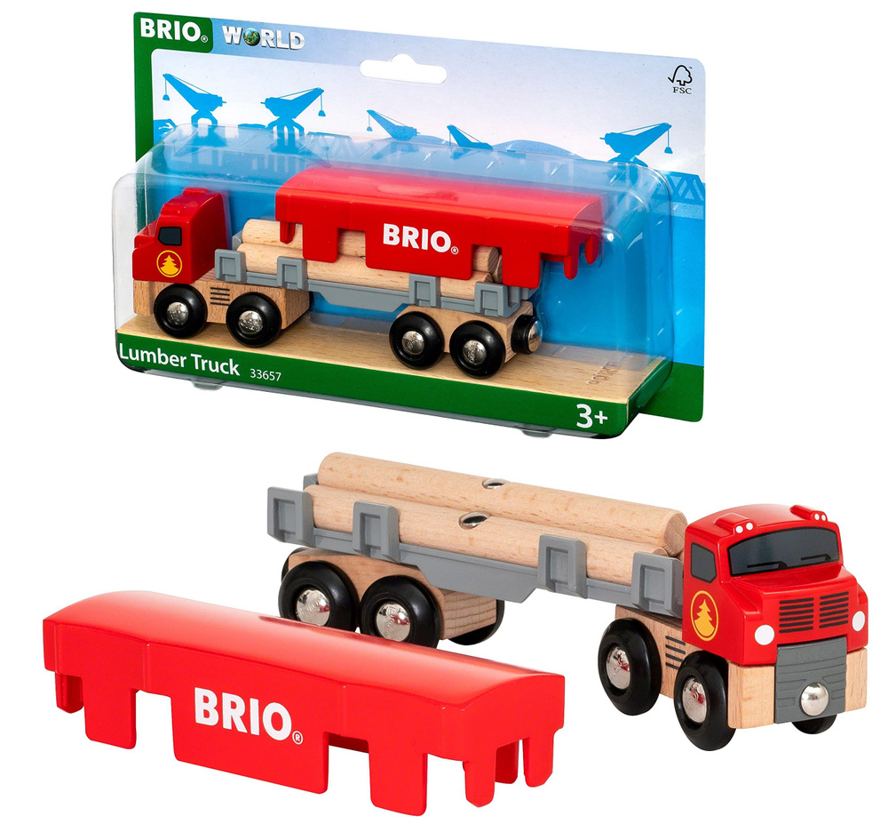 BRIO 33657 Грузовик для перевозки брёвен с грузом #1