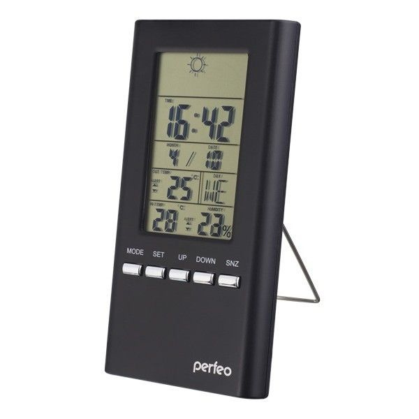 Perfeo Часы-метеостанция Meteo, чёрный,PF-S3331F время, темп., датчик ул. темп., влажность  #1