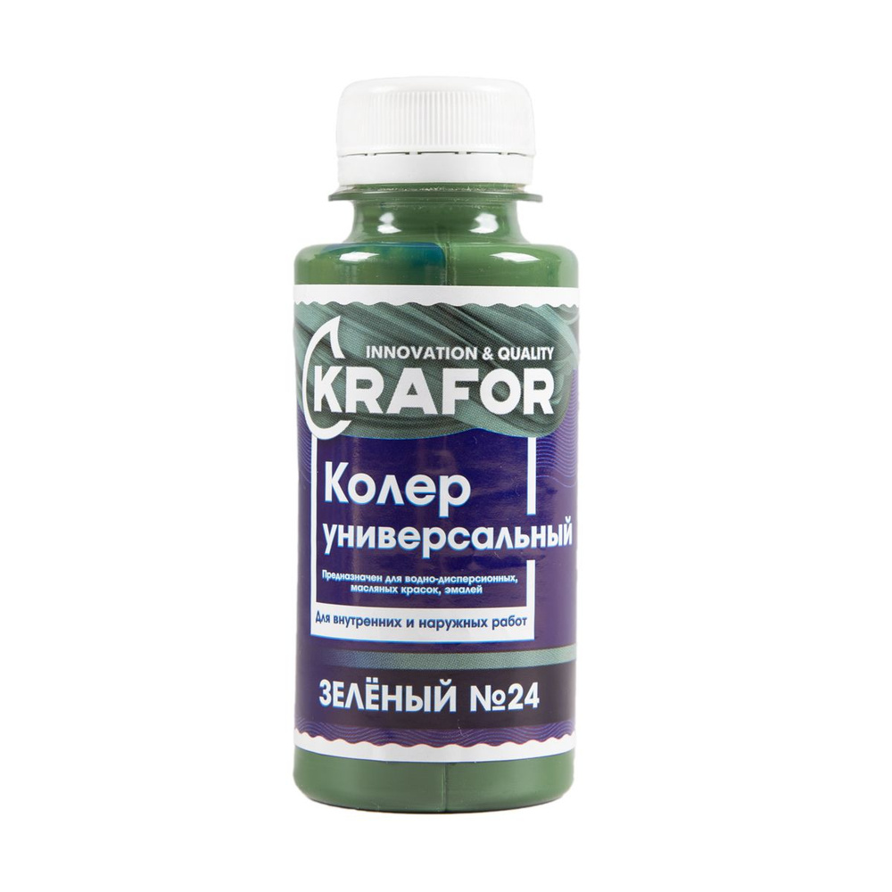 Колер универсальный Krafor №24, Зеленый, 100 мл, 1 шт #1