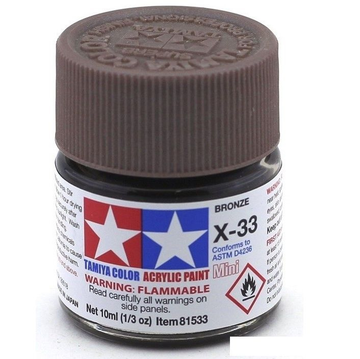 Краска акриловая X-33 Bronze metallic, acrylic paint mini 10 ml. (Бронза металлик) Tamiya 81533  #1