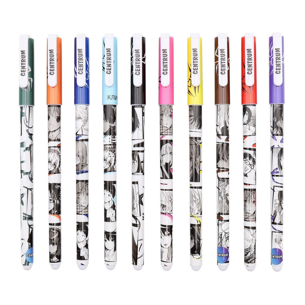 Ручка шариковая, набор цветных ручек Аниме, 10 цветов, Centrum  #1