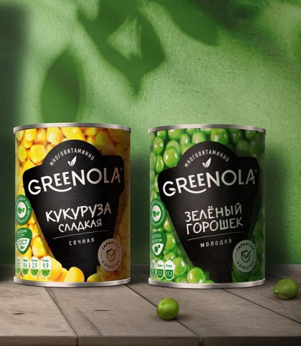 Greenola. Горошек Greenola. Продукция Greenola. Кукуруза Greenola. Горошек сладкий замороженный.