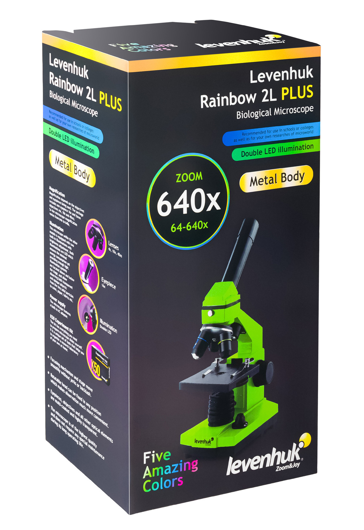 Комплектация микроскопа Levenhuk Rainbow 2L Lime\Лайм