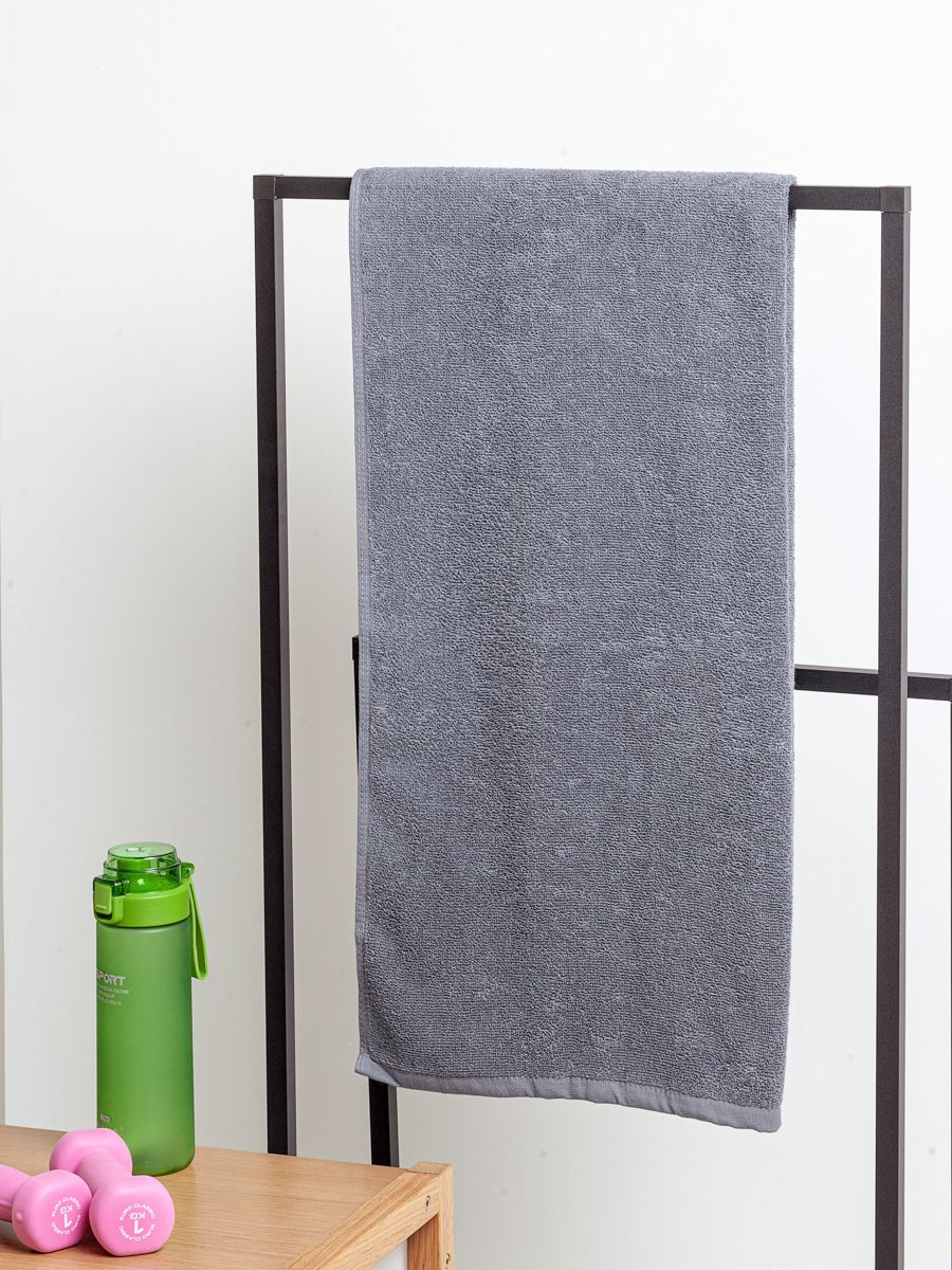 SandalПолотенцебанноедляфитнеса,Хлопок,70x140см,серый,1шт.