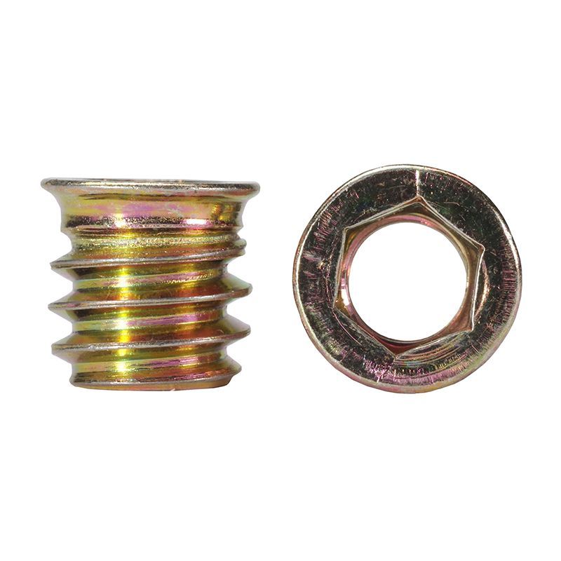 РезьбоваявтулкастальнаяоцинкованнаясбортикомM6L15,100шт.Woodwork