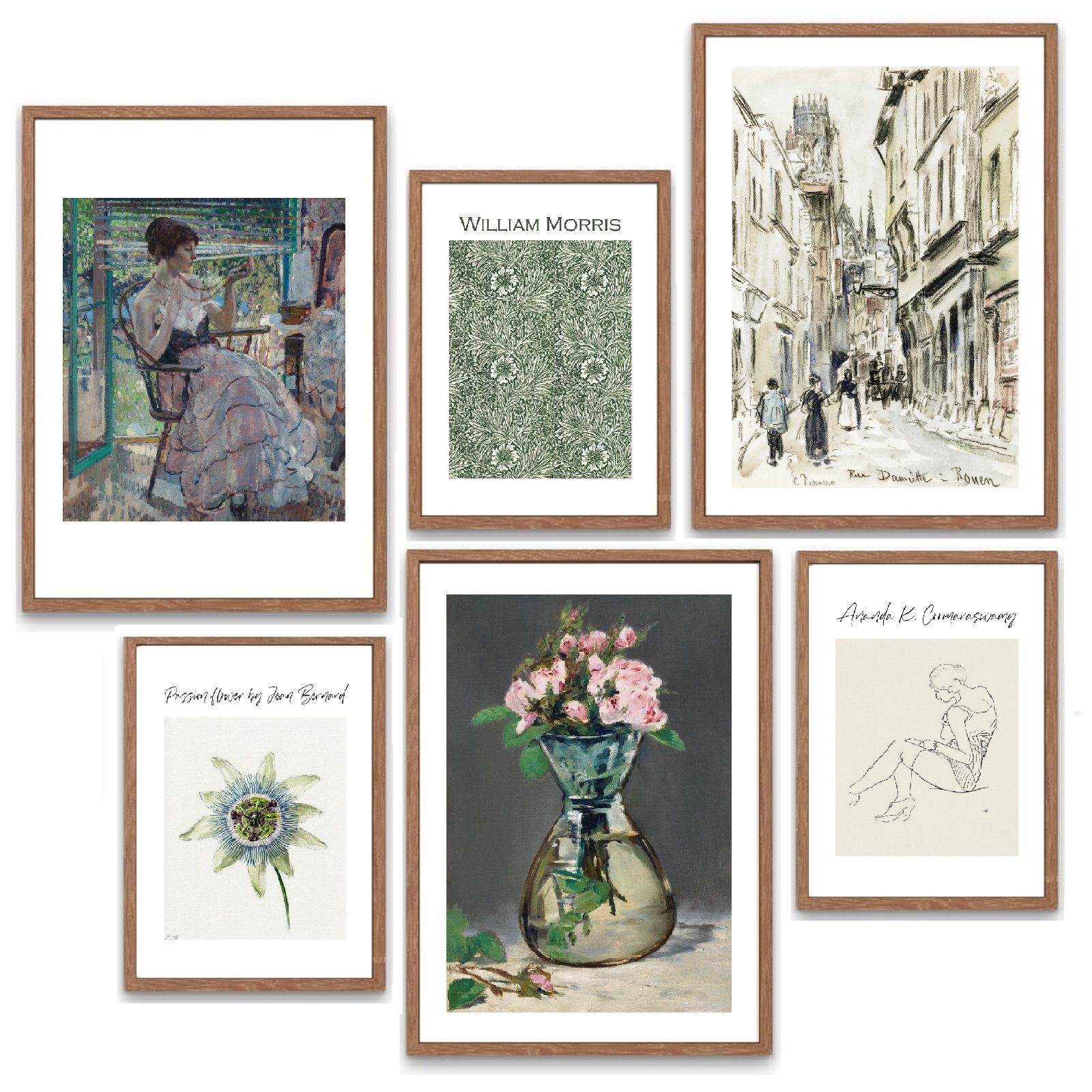 Постерыдляинтерьера30х40см,21х30см"Живопись.Зеленый"6шт