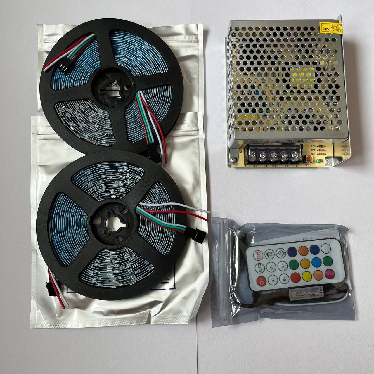 Комплект10метровирадиоконтроллердлясветодиоднойподсветки,Светодиоднаялентаws2811адреснаясмартлентаpremiumсблокомпитанияиконтроллером,12в