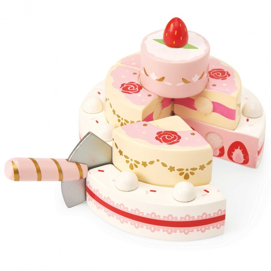 Игровой набор Трехъярусный большой торт с клубникой, лопатка в комплекте, Le Toy Van  #1