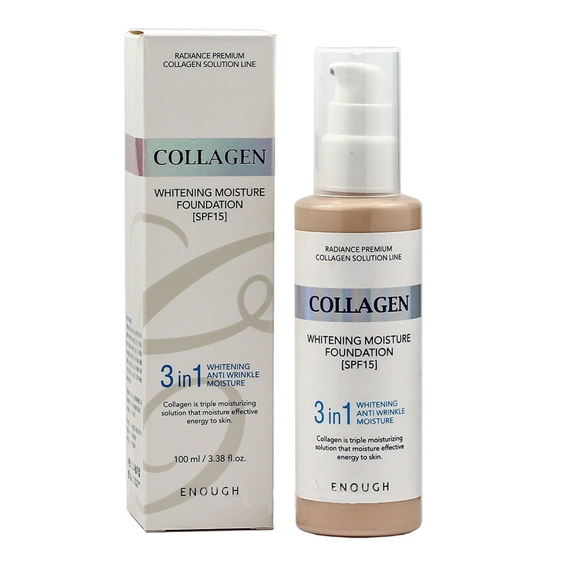 Тональный крем с коллагеном 3 в 1 для сияния кожи Collagen Whitening Moisture Foundation SPF 15 tone #1