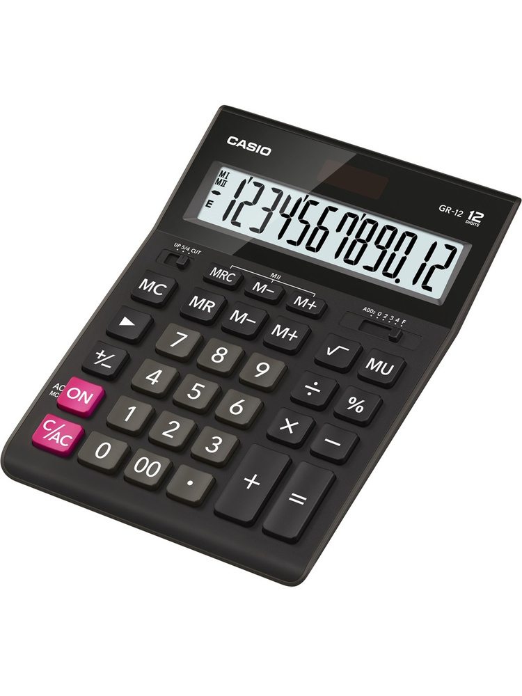 Калькулятор CASIO GR-12, черный, 12 разрядов, бухгалтерский #1