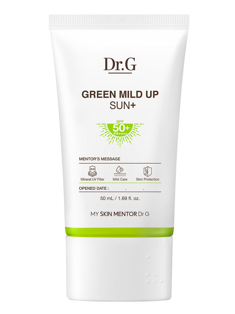Dr.G Солнцезащитный крем для чувствительной кожи лица GREEN MILD UP SUN+ SPF50+ PA++++, 50 мл  #1