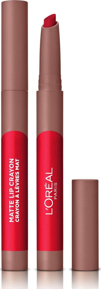 L'Oreal Paris Помада-стик для губ Infaillible Matte Lip Crayon, матовая, цвет: красный  #1