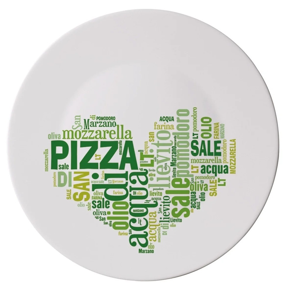 Блюдо для пиццы Bormioli Rocco Ronda I Love Pizza Green, 33 см #1