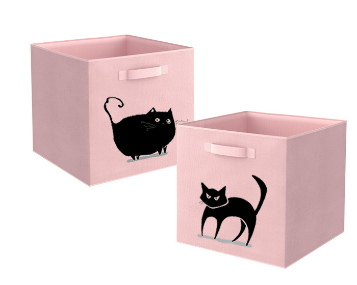 Стеллажный короб для хранения вещей 2 шт, 31х31х31 см, светло-розовый LetPink06  #1