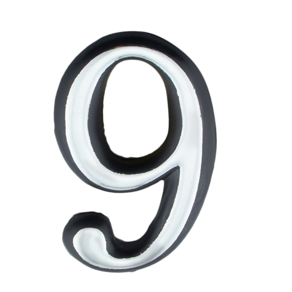 Номер дверной "9" пластик, клеевая основа CP (хром) MARLOK #1