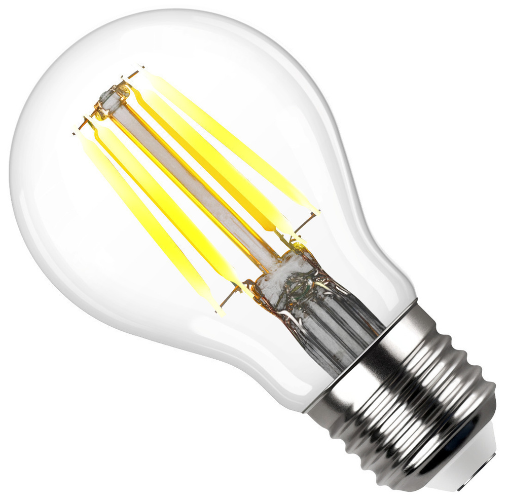 REV Лампочка Filament груша 13W, E27, 4000K, Холодный белый свет, 13 Вт, Филаментная, 5 шт.  #1