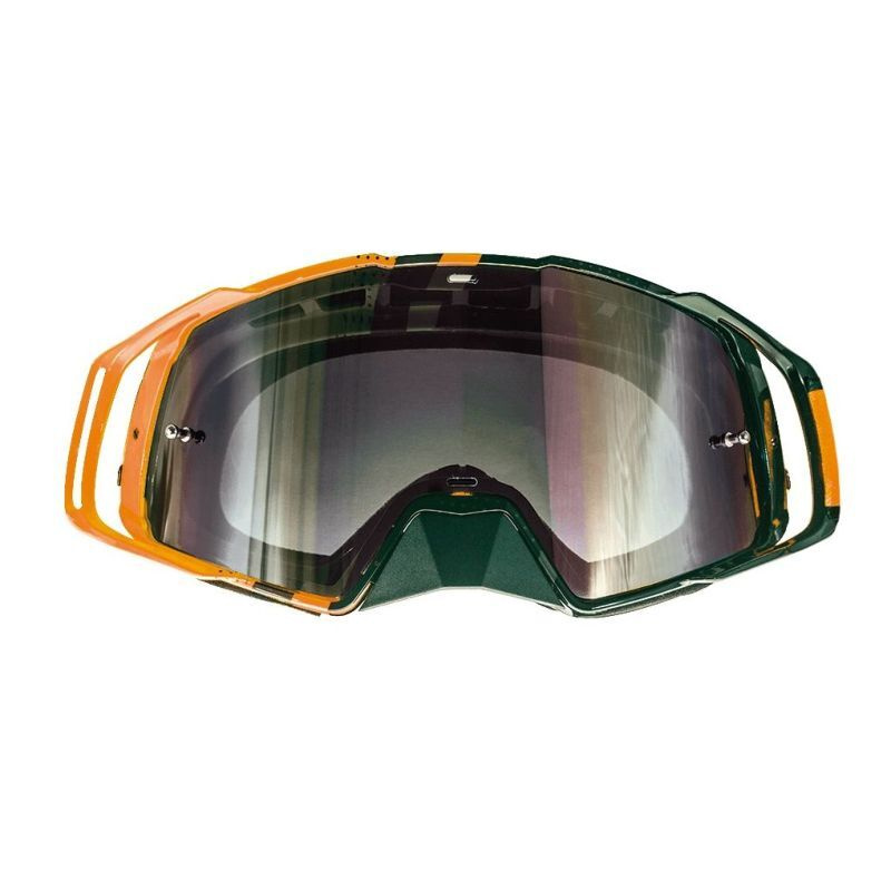 Кроссовые очки ( мотоочки или мотомаска ) MT MX GOGGLE STRIPES (Black Orange)  #1