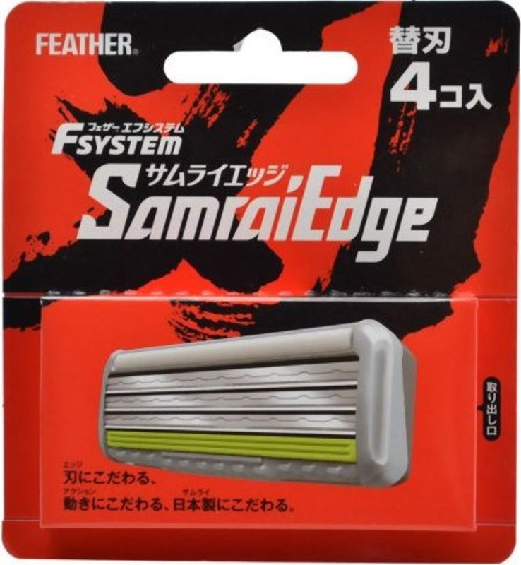 Запасные кассеты Feather F-System Samurai Edge с тройным лезвием для станка, 4 кассеты  #1