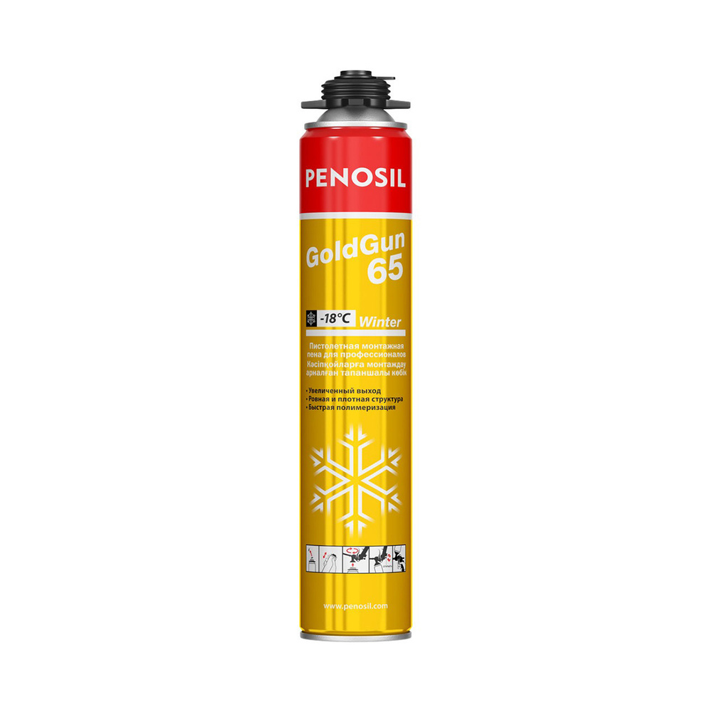 Пена монтажная профессиональная Penosil GoldGun 65 Winter, зимняя, 875 мл  #1