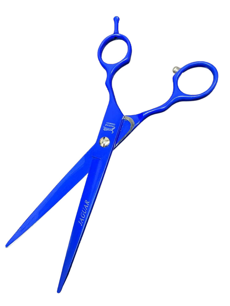 CHARITES Ножницы парикмахерские профессиональные, прямые для стрижки волос, длина 7.0, Jaguar, синие #1