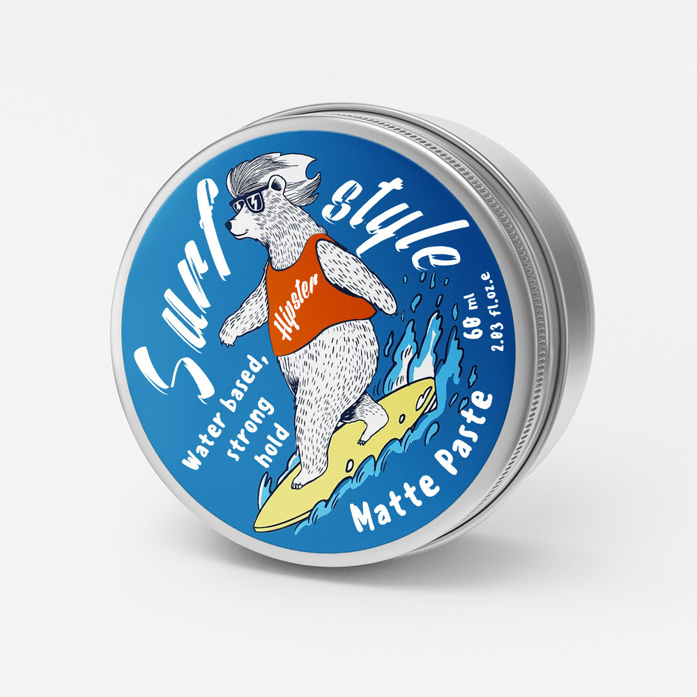 Hipster Паста для укладки волос Surf style Matte Paste с сильной фиксацией и матовым эффектом, 60 ml #1