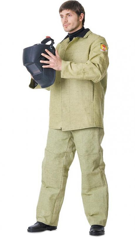 Костюм сварщика: куртка, брюки брезентовый с налокотниками и наколенниками  #1
