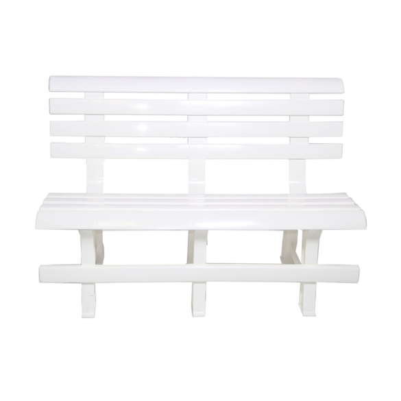 Скамейка со спинкой пласт. 120*53*80 см (белый) "стандарт пластик"  #1