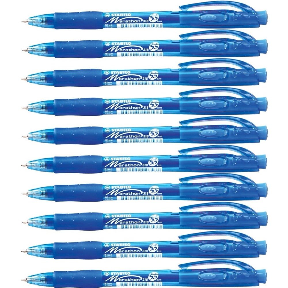STABILO Набор ручек Шариковая, толщина линии: 0.38 мм, цвет: Синий, 10 шт.  #1