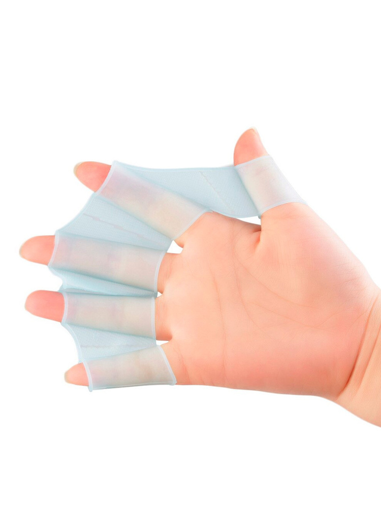 Силиконовые перчатки-ласты с перепонками для плавания #1