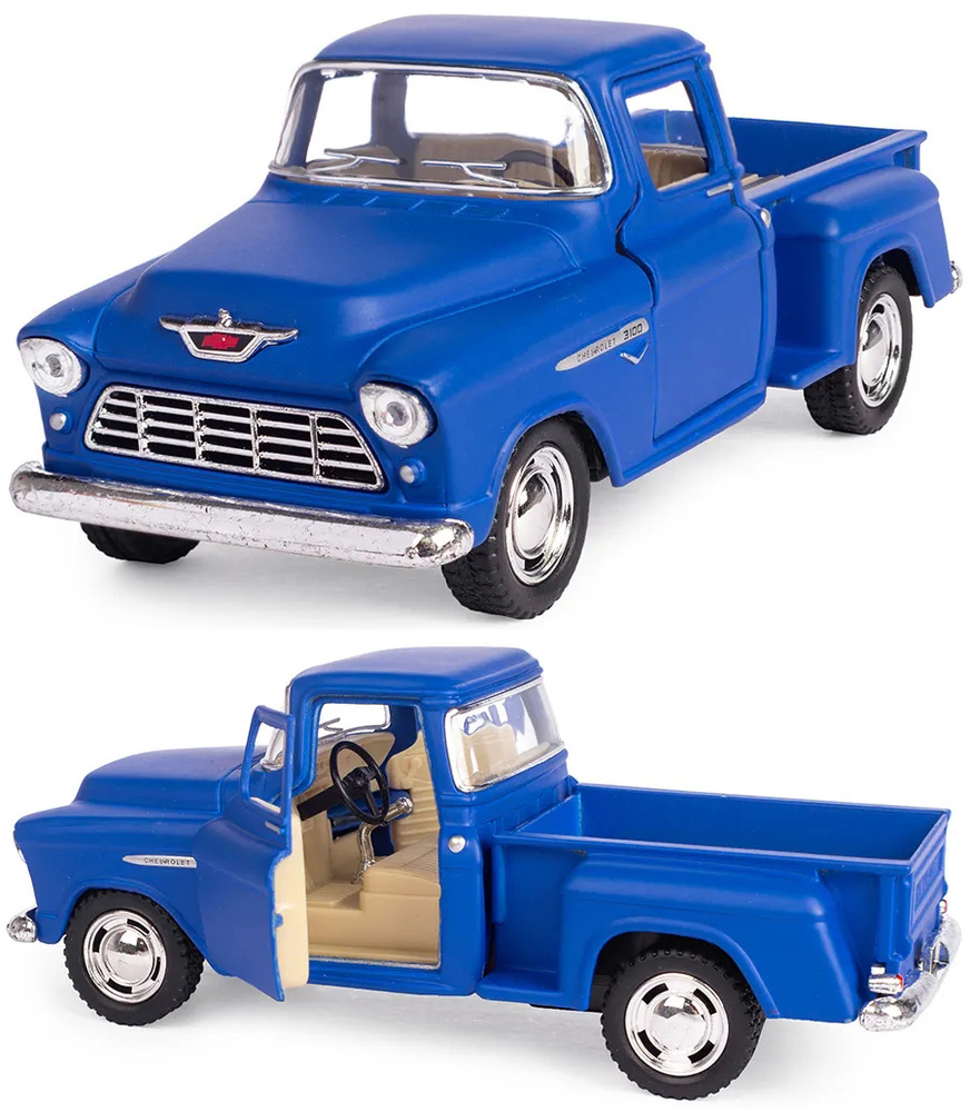 Машинка металлическая Kinsmart 1:32 1955 Chevy Stepside Pick-up (Шеви Пикап) 5330DMKT инерционная / Синий #1