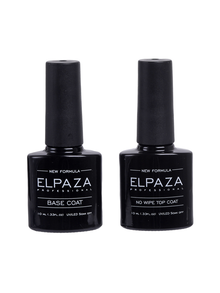 Elpaza Professional, Набор BASE COAT + TOP NO WIPE Основа для гель-лака, 10мл. Базовое покрытие без липкого #1