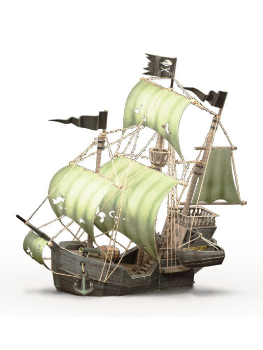 Набор для поделок и творчества сборная бумажная модель-конструктор Author KIT Пиратский Корабль  #1