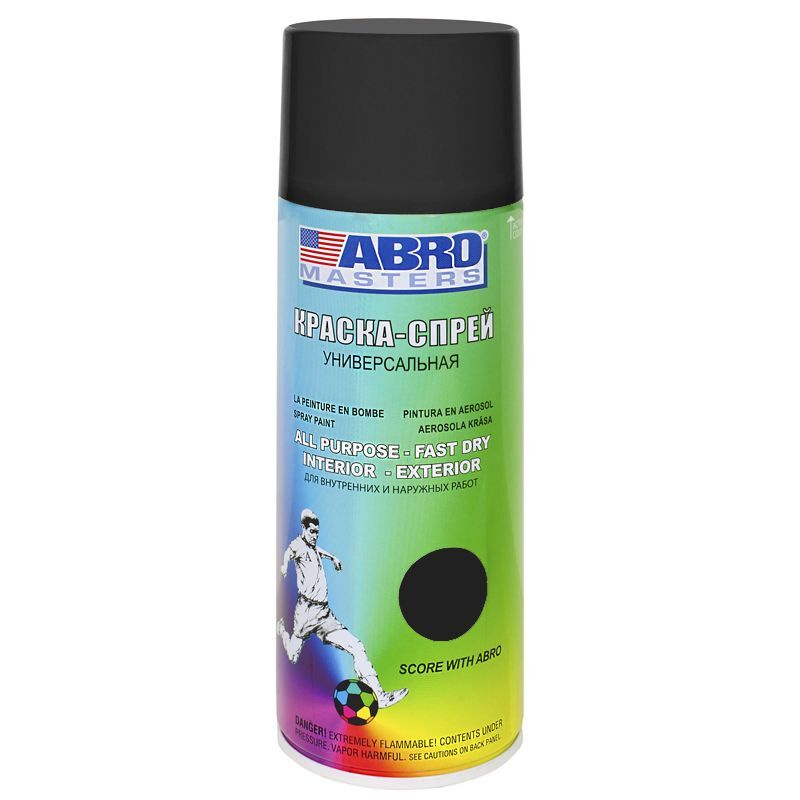 Краска аэрозольная Abro Masters черная матовая 400 мл #1