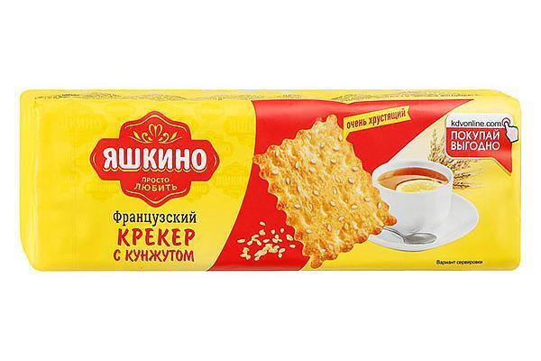 Крекер хрустящий "Яшкино" Французский, с кунжутом, 185 г, 6 шт.  #1