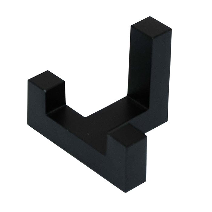 Крючок мебельный, двухрожковый JET MODUS 590, материал замак, цвет матовый черный  #1