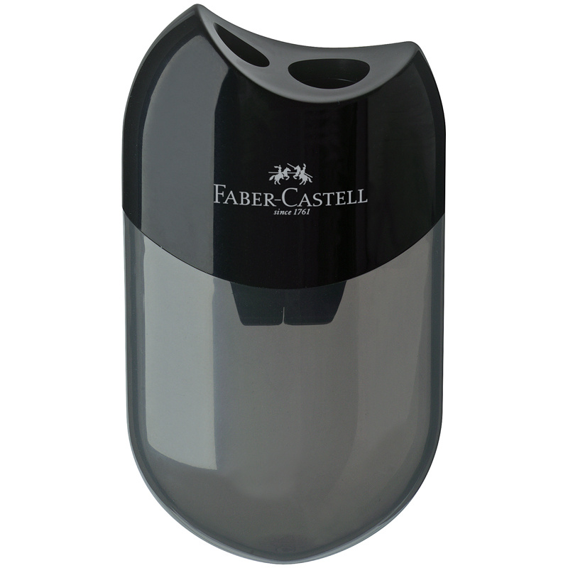 Точилка пластиковая Faber-Castell 2 отверстия, контейнер, черная  #1