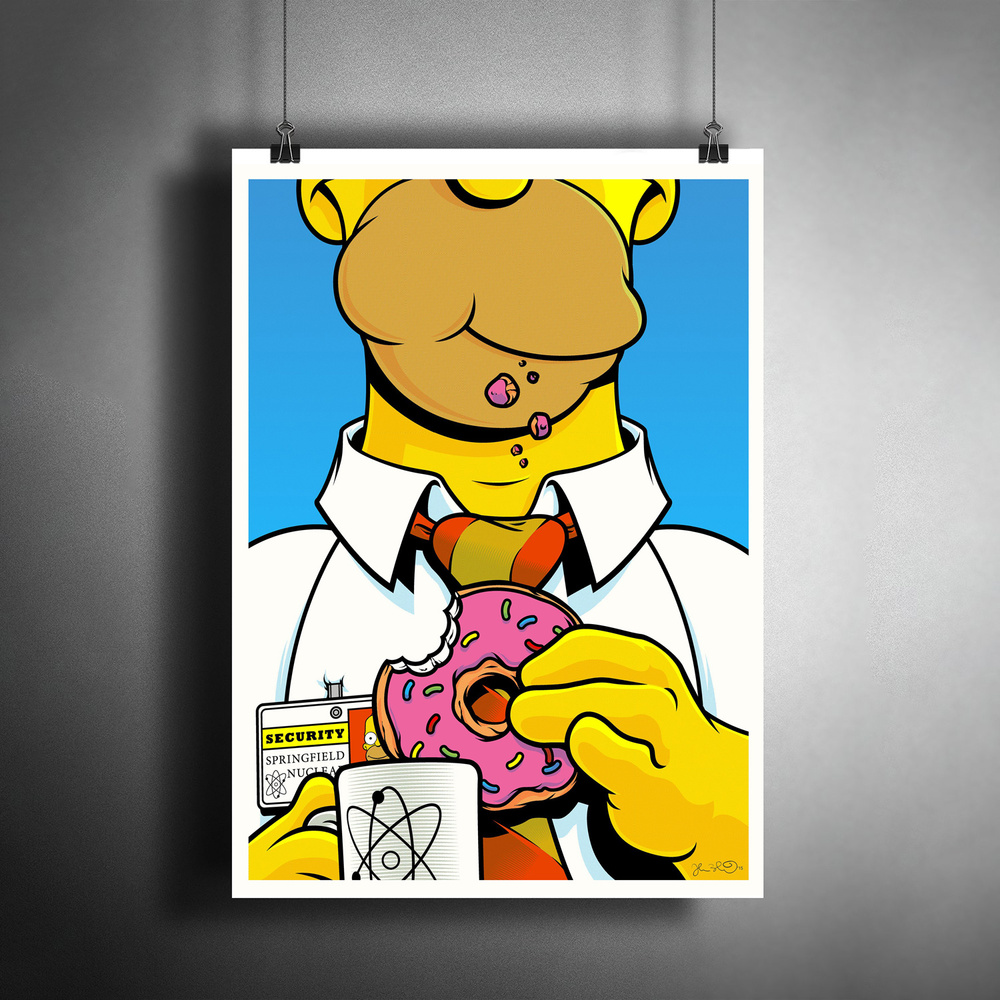 Постер плакат для интерьера "Мультфильм: Симпсоны. Гомер"/ Декор дома, офиса. A3 (297 x 420 мм)  #1