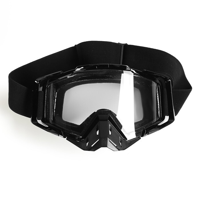 Очки-маска, со съемной защитой носа, стекло прозрачное, черные  #1