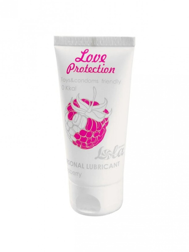 Лубрикант на водной основе с ароматом малины Love Protection Raspberry (50 мл)  #1