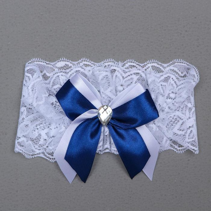 Подвязка для невесты "Афродита", синяя #1