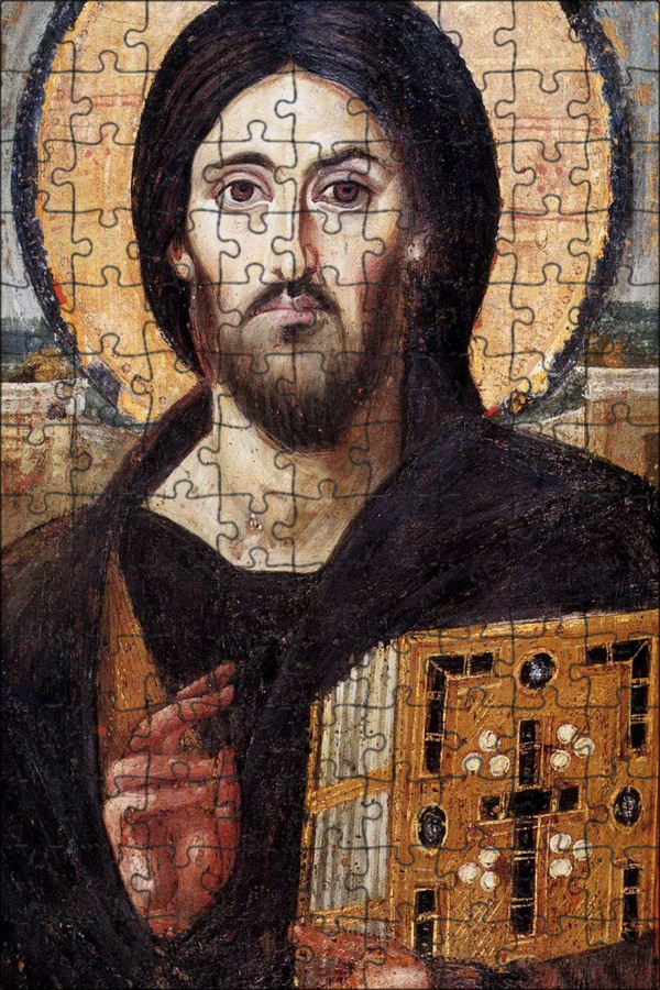 Магнитный пазл 27x18см."Икона, иисус, византийский" на холодильник  #1