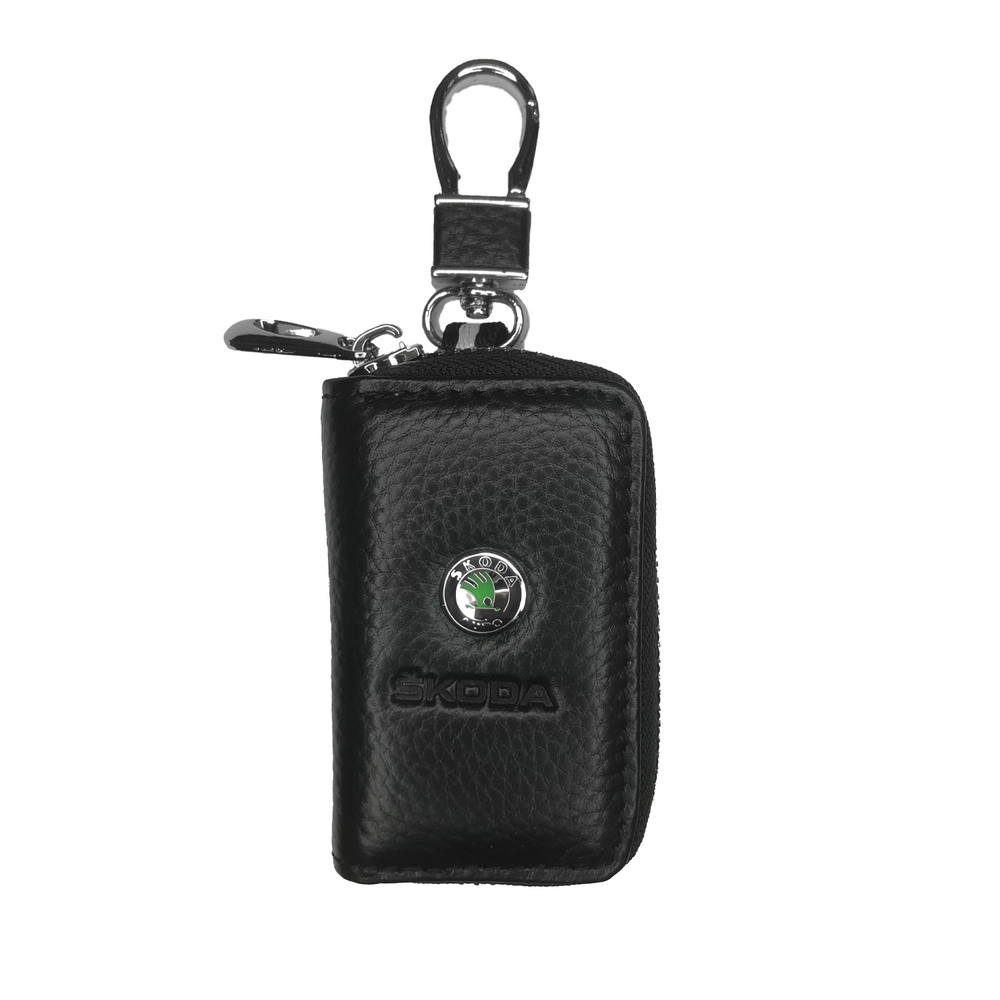 Ключница автомобильная Masinokom для ключей с логотипом Skoda/ брелок для сигнализации авто из эко-кожи/ #1