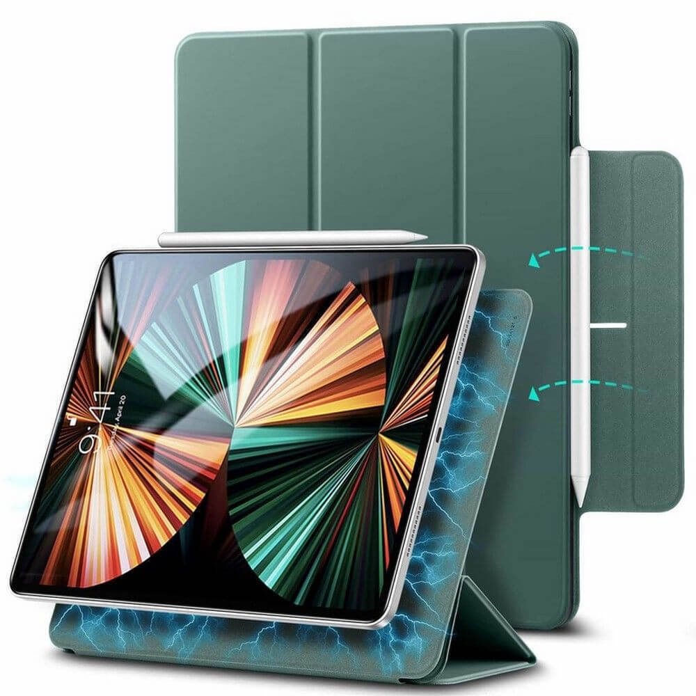 Чехол книжка ESR Rebound Magnetic Case с застежкой для iPad Pro 12.9 (2020, 2021, 2022), зеленый  #1