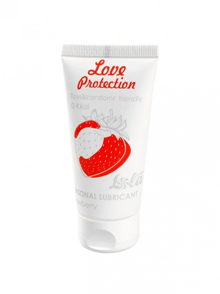 Лубрикант на водной основе с ароматом клубники Love Protection Strawberry  #1