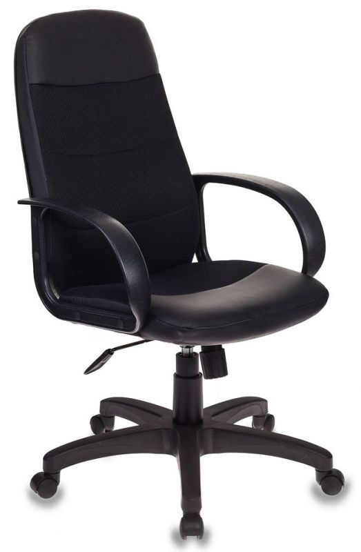 Кресло руководителя Бюрократ CH-808AXSN/LBL+TW-11 черное, искусственная кожа, сетка (1073932)  #1