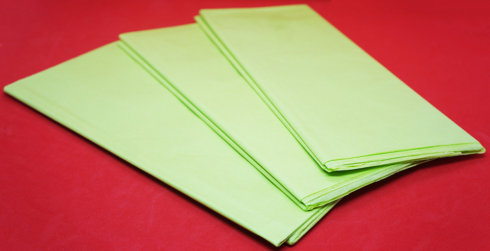 Бумага упаковочная тишью 30 листов 51x66см. цвет салатовый  #1